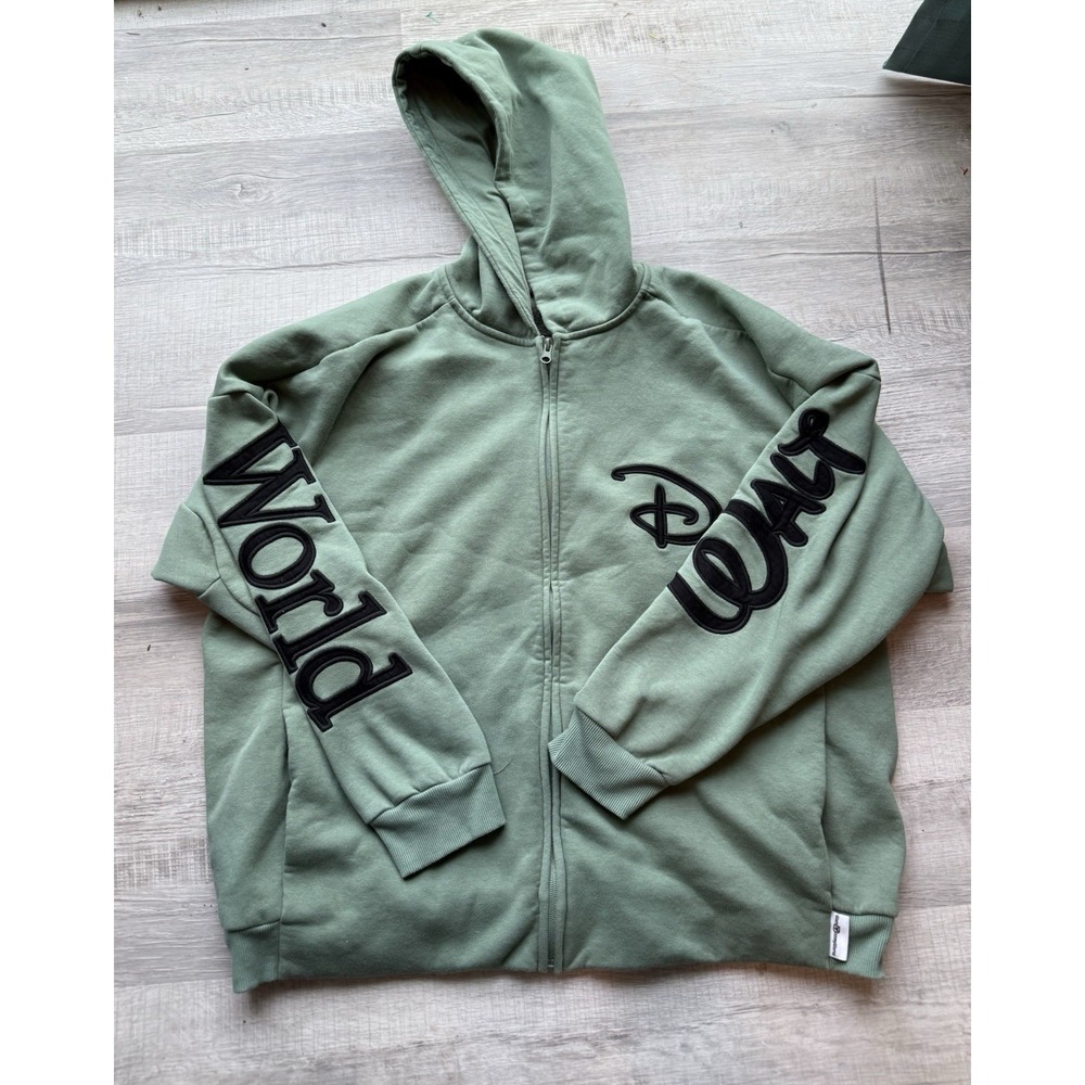 Disney Parks Green Zip Hoodie Adult - Walt Disney World Size XL- Unisex